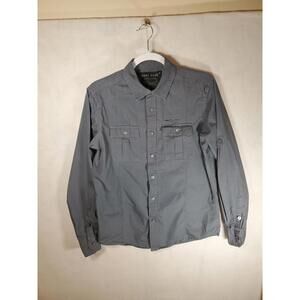 Marc Ecko Cut & Sew LS Button Up Mens Small, Dark Grey Casual Preppy